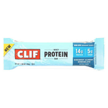 Clif Bar Protein Bar - Coconut Almond Chocolate - Case of 8 - 1.98 oz Clif Bar Protein Bar - Coconut Almond Chocolate - Case of 8 - 1.98 oz