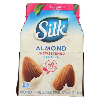 Silk Almond Milk - Unsweetened Vanilla - Case of 3 - 4/10 fl oz
