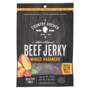 Country Archer Beef Jerky - Mango Habanero - Case of 12 - 3 oz Country Archer Beef Jerky - Mango Habanero - Case of 12 - 3 oz