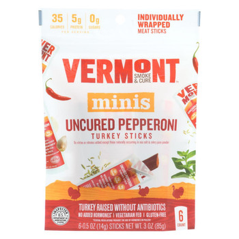 Vermont Smoke and Cure Mini Stick - Uncured Pepper - Case of 8 - 6/.5 oz