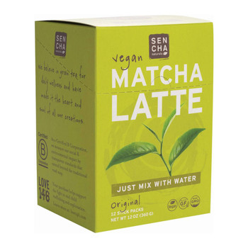 Sencha Naturals Matcha Latte Stick - Original - Case of 12 - 1 oz