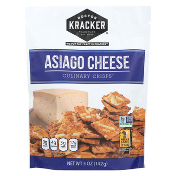 Doctor Kracker Crackers - Asiago Cheese - Case of 6 - 5 oz.