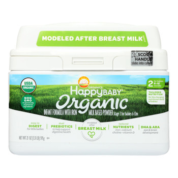 Happy Baby Organic Infant Milk Based Formula Powder - with Iron - Case of 4 - 21 oz Happy Baby Organic Infant Milk Based Formula Powder - with Iron - Case of 4 - 21 oz