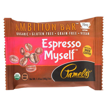 Pamela's Products Ambition Bar - Espresso Myself - Case of 12 - 1.41 oz