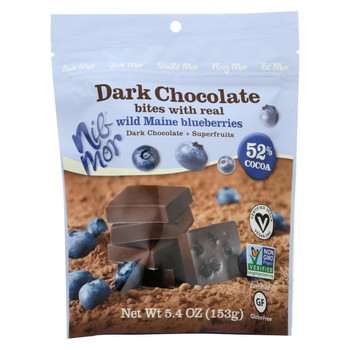 Nibmor Dark Chocolate Bites - Maine Blueberries - Case of 6 - 5.40 oz