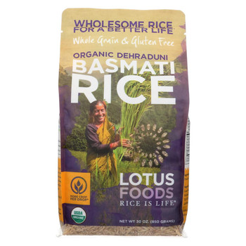 Lotus Foods Organic Rice - Brown Basmati - Case of 6 - 30 oz