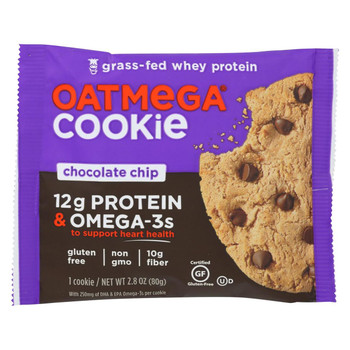 Oatmegabar Cookie - Chocolate Chip - Case of 12 - 2.8 oz