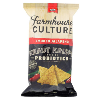 Farmhouse Culture Organic Probiotic Kraut Krisps - Smoked Jalapeno - Case of 12 - 5 oz