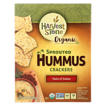 Harvest Stone Organic Hummus Crackers - Taste of Za'Atar - Case of 6 - 3.5 oz