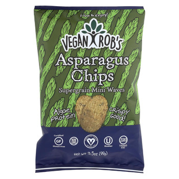 Vegan Rob's Supergrain Mini Waves Chips - Asparagus - Case of 12 - 3.5 oz