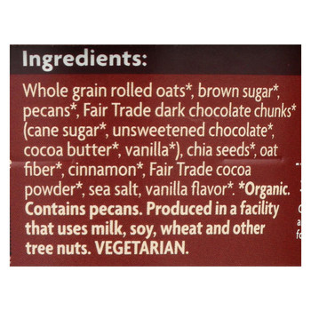 Nature's Path Organic Hot Oatmeal - Dark Chocolate Cinnamon Pecan - Case of 12 - 1.94 oz Nature's Path Organic Hot Oatmeal - Dark Chocolate Cinnamon Pecan - Case of 12 - 1.94 oz