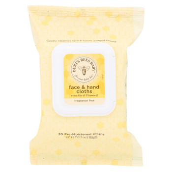Burts Bees - Dsp Face&hand Cloths 3pc - 30 CT Burts Bees - Dsp Face&hand Cloths 3pc - 30 CT