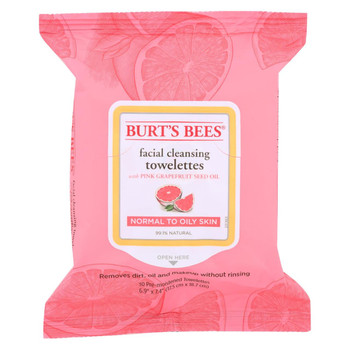 Burts Bees - Face Towelette - Pink Grapefruit - Case of 3 - 30 count Burts Bees - Face Towelette - Pink Grapefruit - Case of 3 - 30 count