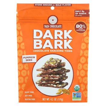 Taza Chocolate Organic Dark Bark Chocolate - Pumpkin Seed - Case of 12 - 4.2 oz Taza Chocolate Organic Dark Bark Chocolate - Pumpkin Seed - Case of 12 - 4.2 oz