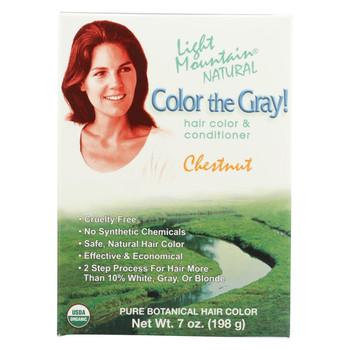Light Mountain Hair Color - Color The Gray! Chestnut - Case of 1 - 7 oz.