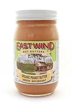 East Wind Peanut Butter - Organic - Smooth - Case of 6 - 16 oz