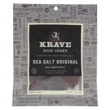 Krave Beef Jerky - Sea Salt Original - Case of 8 - 2.7 oz Krave Beef Jerky - Sea Salt Original - Case of 8 - 2.7 oz