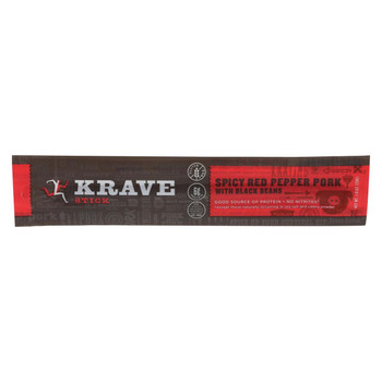 Krave Pork Jerky Stick - Spicy Red Pepper with Black Bean - Case of 12 - 1 oz Krave Pork Jerky Stick - Spicy Red Pepper with Black Bean - Case of 12 - 1 oz