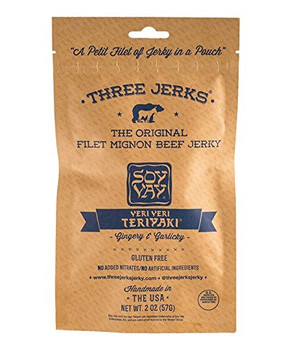 Three Jerks Jerky Jerky - Veri Veri Teriyaki - Case of 12 - 2 oz