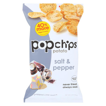 Popchips Potato Chip - Salt - Pepper - Case of 12 - 5 oz