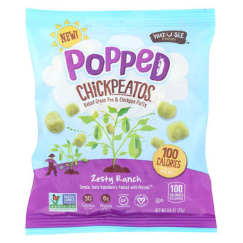 Watusee Foods Chickpeatos - Zesty Ranch - Case of 36 - .8 oz