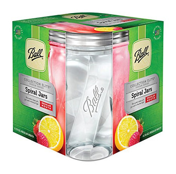 Ball Canning Jar - Spiral - Regular - with Lid & Band - Case of 4 - 4/16 oz