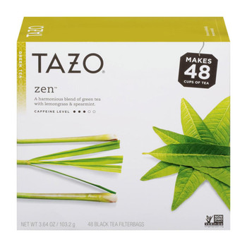 Tazo Tea Tea - Zen - Black - Filter Bags - Case of 4 - 48 BAG