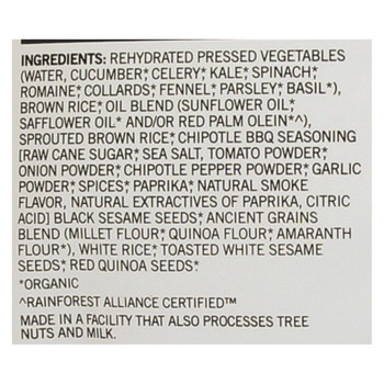 Forager Project Vegetable Chips - Chipotle BBQ Greens - Case of 12 - 5 oz.