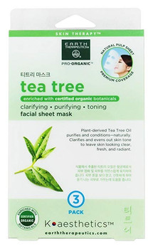 Earth Therapeutics Mask - Sheet - Tea Tree - 3Pk - .02 oz