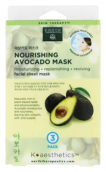 Earth Therapeutics Mask - Sheet - Avacado - Nourishing - 3 - .3 oz