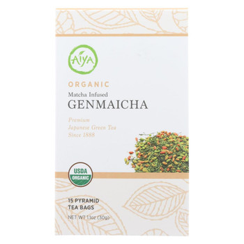 Aiya Tea - Organic Matcha - Infused Genmaicha Tea - Case of 6 - 15 Bag Aiya Tea - Organic Matcha - Infused Genmaicha Tea - Case of 6 - 15 Bag