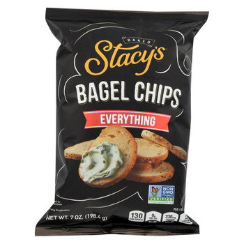 Stacy's Pita Chips Bagel Chips - Everything - Case of 12 - 7 oz