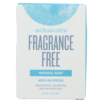 Schmidt's Deodorant Bar Soap - Fragrance Free - Case of 6 - 5 oz