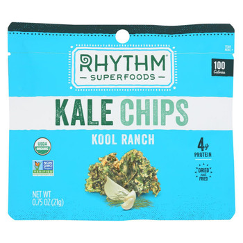 Rhythm Superfoods Kale Chips - Organic - Kool Ranch - Case of 8 - .75 oz