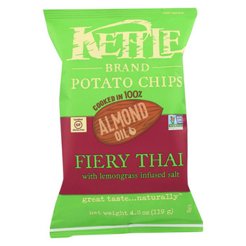 Kettle Brand Potato Chips - Fiery Thai - Case of 15 - 4.2 oz.