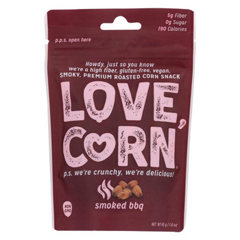Love Corn - Roasted Corn BBQ - Case of 10 - 1.6 OZ Love Corn - Roasted Corn BBQ - Case of 10 - 1.6 OZ