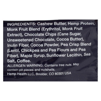 Evo Hemp Bar - Hemp - Mocha Chocolate Chip - Case of 12 - 1.7 oz Evo Hemp Bar - Hemp - Mocha Chocolate Chip - Case of 12 - 1.7 oz