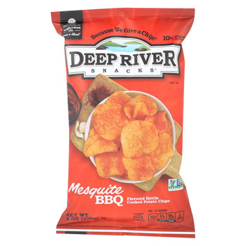 Deep River Snacks Kettle Chips - Mesquite Bbq - Case of 12 - 8 oz.