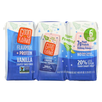 Good Karma Flax Milk - Protein - Vanilla - Case of 4 - 6/6.75fl oz