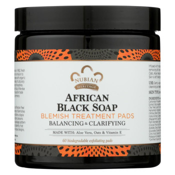 Nubian Heritage Clarifying Pads - African Black Soap - 60 count
