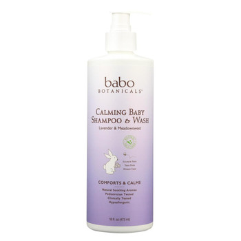 Babo Botanicals - Shampoo - Lavender and Meadowsweet - Case of 1 - 16 fl oz.