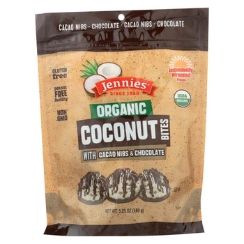 Jennies Coconut Bites - Organic - Cacao Chocolate - Case of 6 - 5.25 oz Jennies Coconut Bites - Organic - Cacao Chocolate - Case of 6 - 5.25 oz