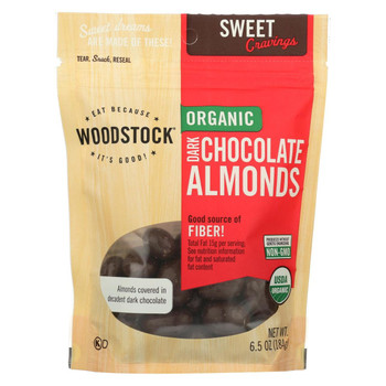 Woodstock Organic Dark Chocolate Almonds - 1 Each 1 - 6.5 OZ Woodstock Organic Dark Chocolate Almonds - 1 Each 1 - 6.5 OZ