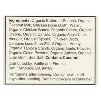 Kettle and Fire Soup - Butternut Squash Soup - Case of 6 - 16.9 oz. Kettle and Fire Soup - Butternut Squash Soup - Case of 6 - 16.9 oz.