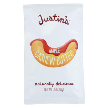 Justin's Nut Butter Cashew Butter - Maple - Case of 10 - 1.15 oz.