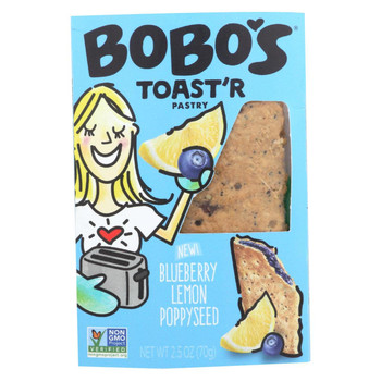 Bobo's Oat Bars - Toaster Pastry - Blueberry Lemon Poppy - Case of 12 - 2.5 oz.