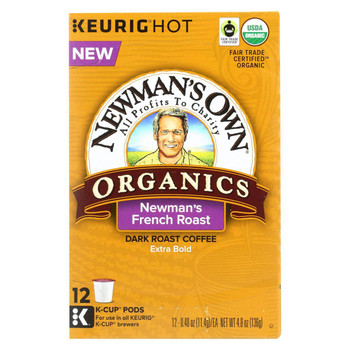 Newman's Own Organics Coffee - Organic - French Roast - Case of 6 - 12 count