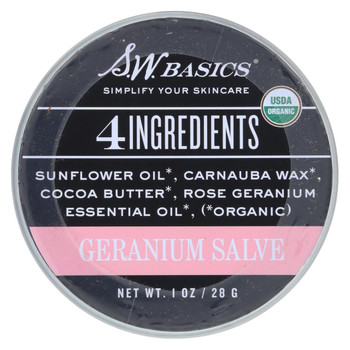 S.W. Basics - 4 Ingredients Salve - Geranium - 1 oz. S.W. Basics - 4 Ingredients Salve - Geranium - 1 oz.