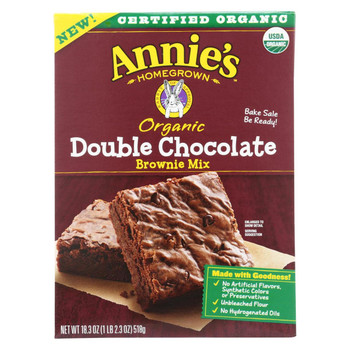 Annie's Homegrown Organic Double Chocolate Brownie Mix - Case of 8 - 18.3 oz.