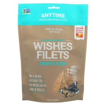 The Honest Kitchen - Dog and Cat Treats - Wishes Filets White Fish - Case of 6 - 3 oz.